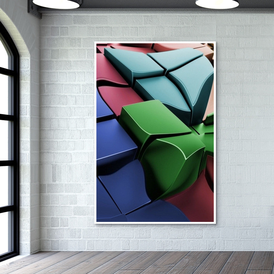 3D Blocks Wall Art