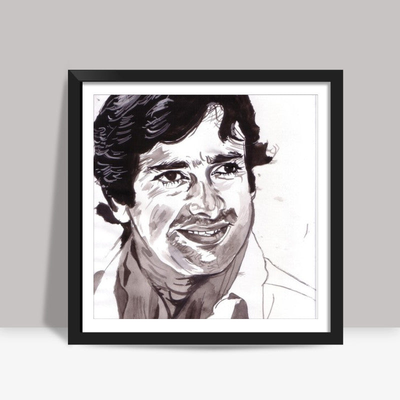 I smile, therefore I am, says Shashi Kapoor Square Art Prints