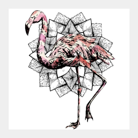 Square Art Prints, Flamingo Fractals Square Art | Lotta Farber, - PosterGully