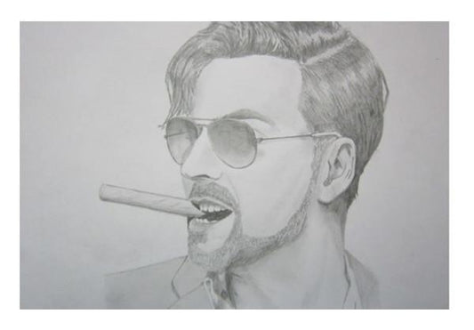 PosterGully Specials, Akshay Kumar Pencil Sketch Wall Art