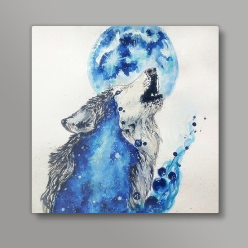 Wolf Blue Square Art Prints