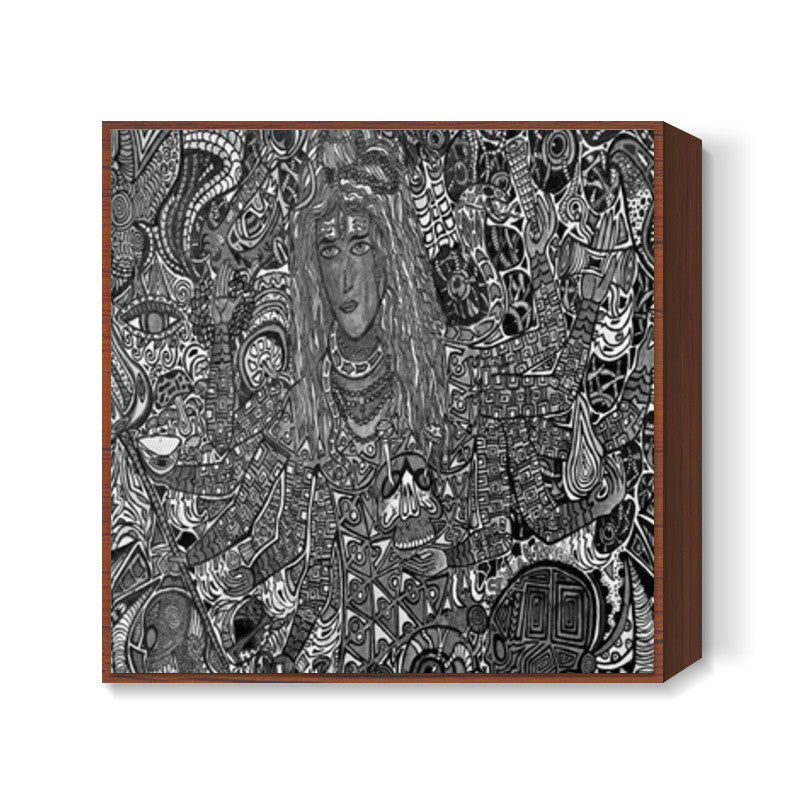 Hi-tech Shiva b&w Square Art Prints