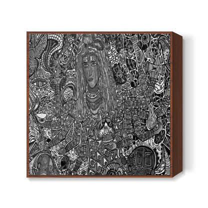 Hi-tech Shiva b&w Square Art Prints