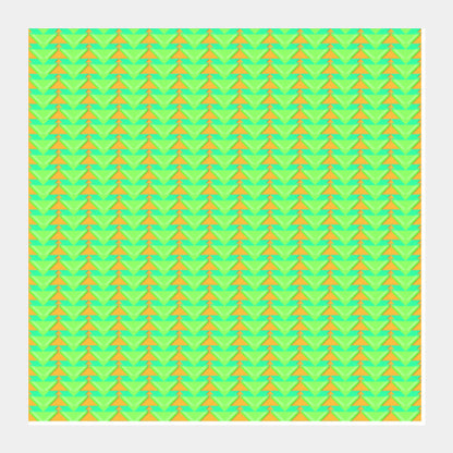 Trippy Triangles | Green orange Square Art Prints