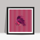 Pink Fish Square Art Prints