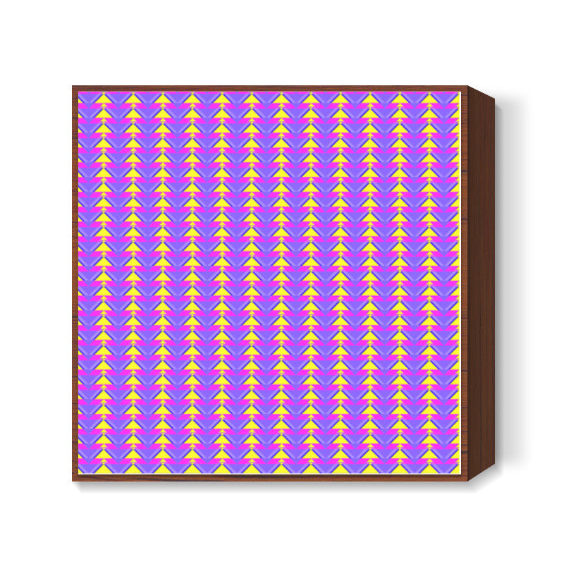 Trippy Triangles | Purple yellow Square Art Prints