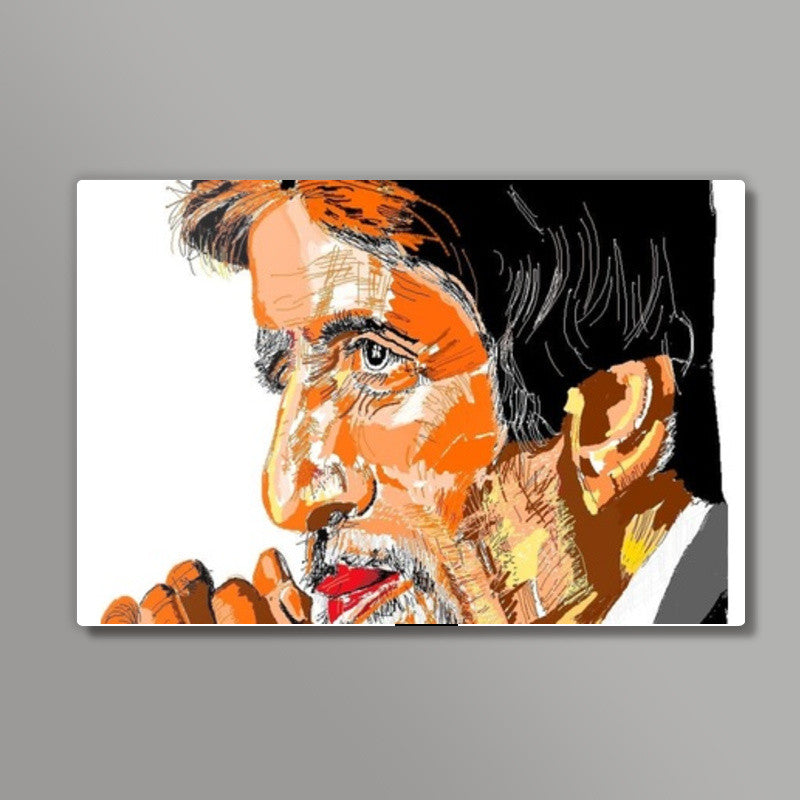 Bollywood superstar Amitabh Bachchan in a thoughtful mood Wall Art