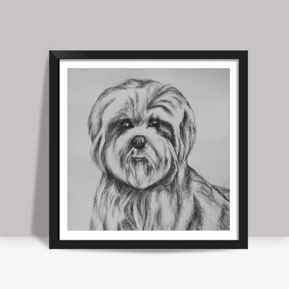 baby dog Square Art Prints