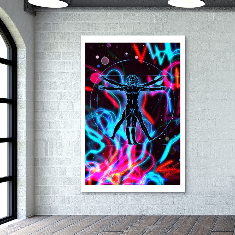 Vitruvian Man Psychedelic Wall Art | Loco Lobo
