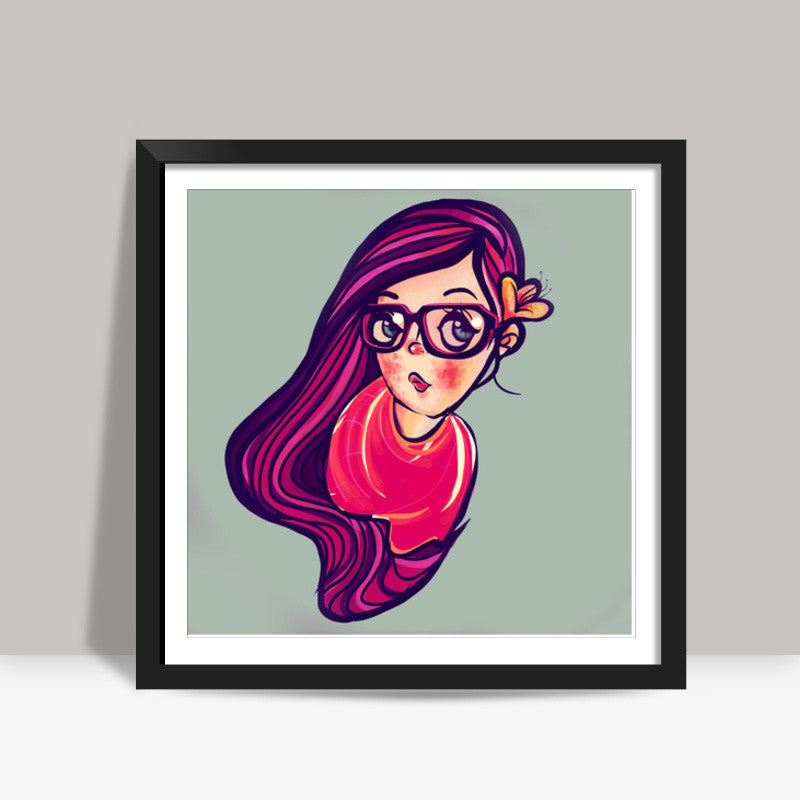 cute girl Square Art Prints