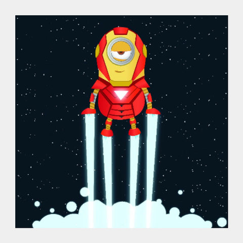 Square Art Prints, Minion Iron Man Artwork