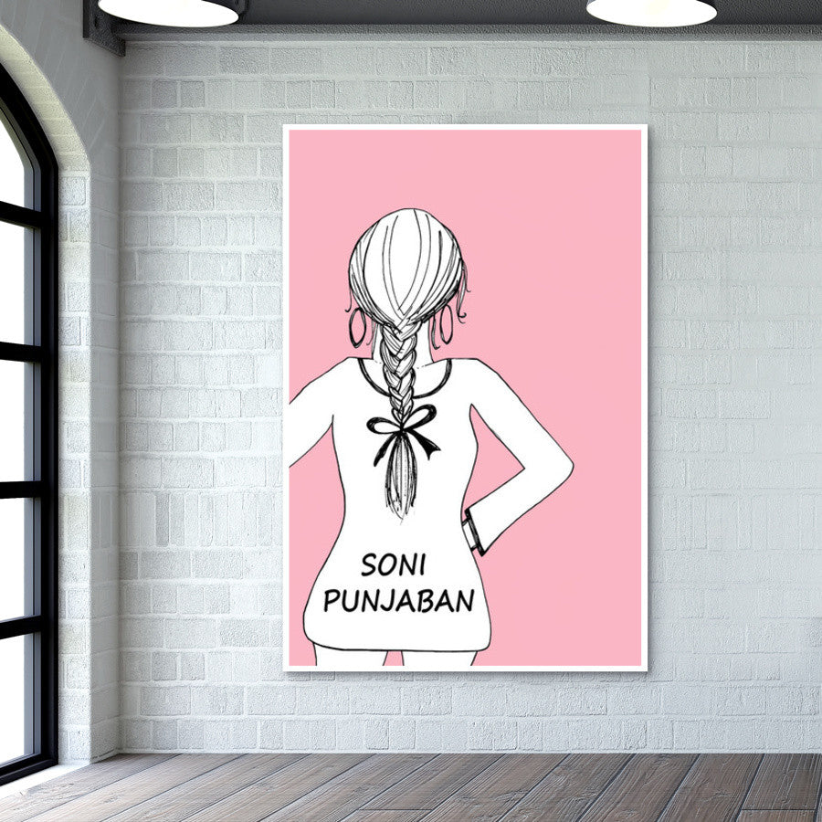 Soni Punjaban Indian Woman Minimal Print  Wall Art