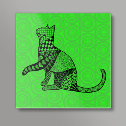 Bela the cat Square Art Prints