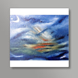 THE SKY AT DUSK | BARE HAND PAINTING - NATURE ABSTRACT |  Square Art Prints