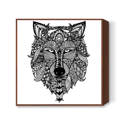 Zentangle Wolf Square Art Prints