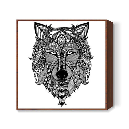 Zentangle Wolf Square Art Prints