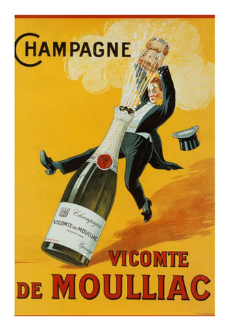 Vintage Champagne Poster Wall Art