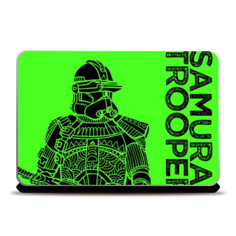 Samurai Trooper : Star Wars Inspired Original Art, Green, Black, Pop Art, Trendy Graphic Art, Bold, Bright, Intricate Laptop Skins