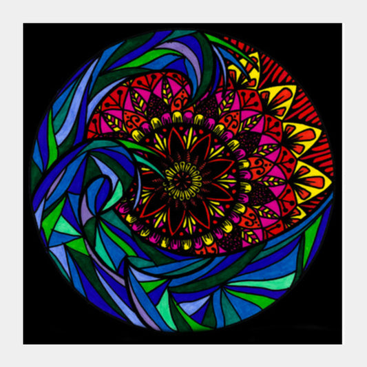 The Mandala Wave Square Art Prints