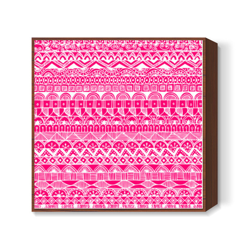 Zentangled Pink Square Art Prints