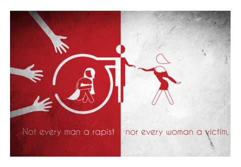 PosterGully Specials, rape feminism || not every man a rapist, nor every woman a victim || minimalist Wall Art