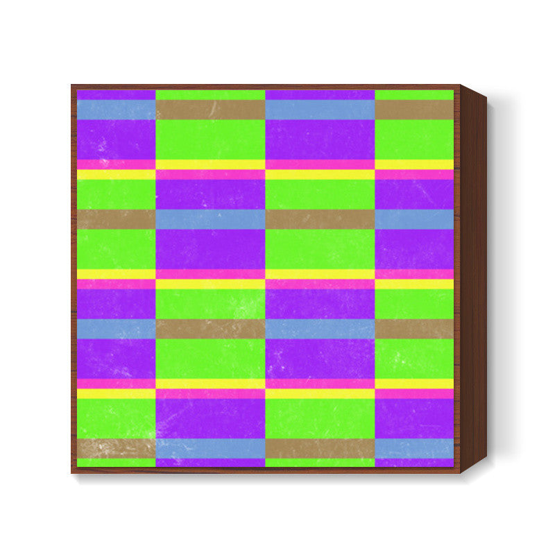 Evermore | Purple Green | Geometric Pattern Square Art Prints