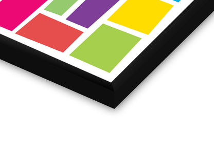 Glass Framed Posters, Abstact Colorful Rectangles Glass Framed Poster, - PosterGully - 2