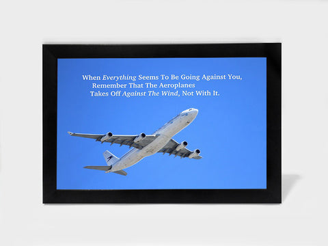Framed Art, Aeroplane Against Wind Motivational | Framed Art, - PosterGully