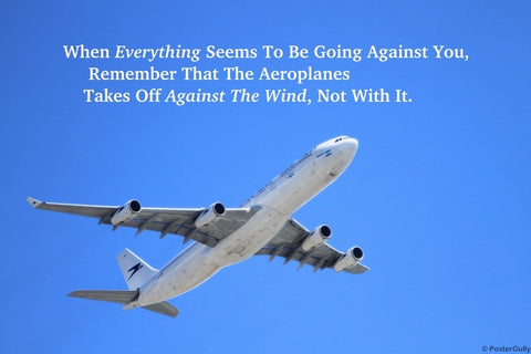 Wall Art, Aeroplane Against Wind Motivational, - PosterGully