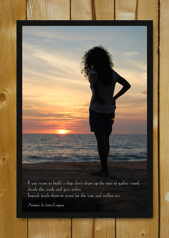Glass Framed Posters, Aim For The Endless Sea Glass Framed Poster, - PosterGully - 1