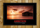 Glass Framed Posters, Ambition Motivational Glass Framed Poster, - PosterGully - 1