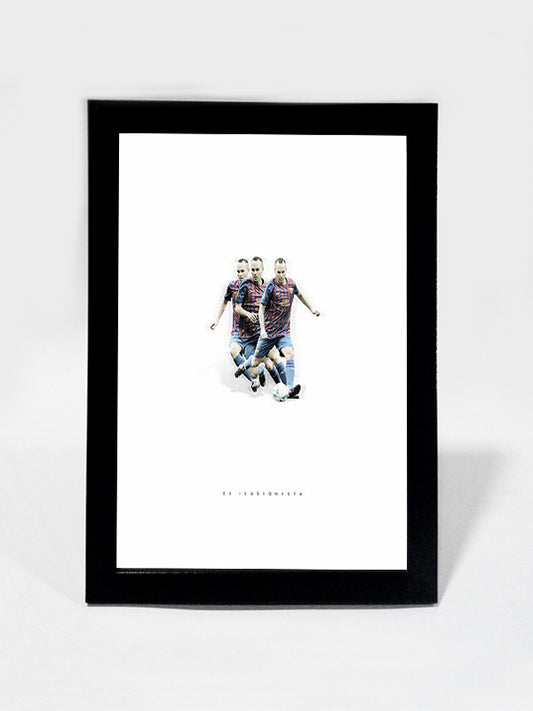 Framed Art, Andrés Iniesta Barcelona F.C. Minimal Art | Framed Art, - PosterGully