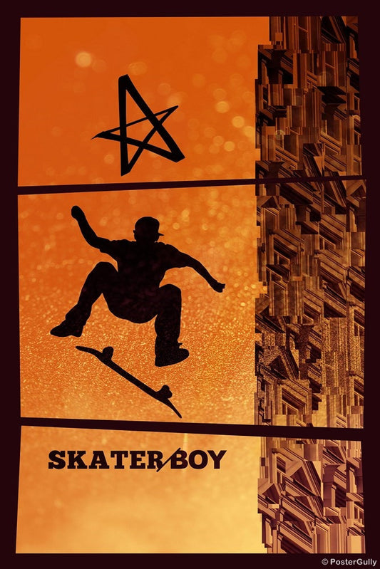 Wall Art, Avril Lavingne | Orange Skater Boy, - PosterGully