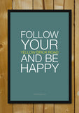 Glass Framed Posters, Be Happy. Glass Framed Poster, - PosterGully - 1