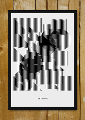 Glass Framed Posters, Be Yourself Minimal Art Glass Framed Poster, - PosterGully - 1