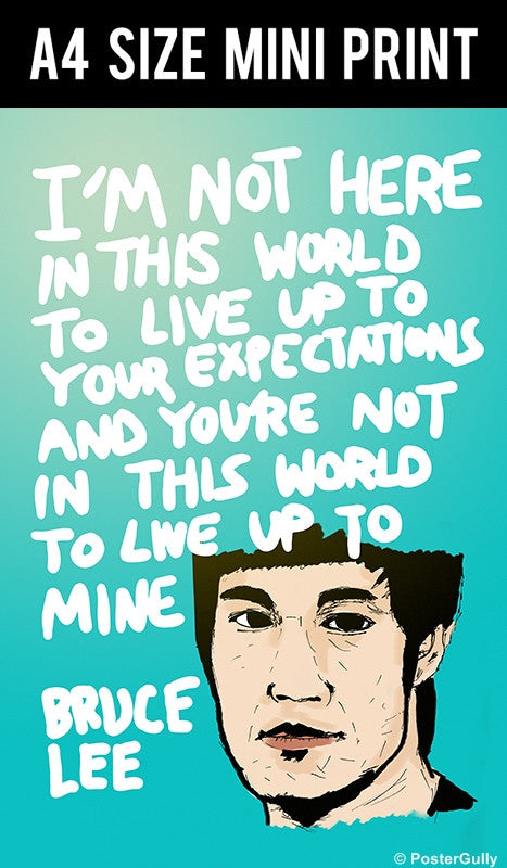 Mini Prints, Bruce Lee | Expectations | Quote | Mini Print, - PosterGully