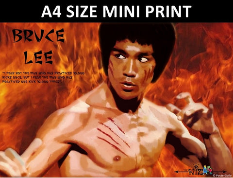 Mini Prints, Bruce Lee | Fire | Mini Print, - PosterGully