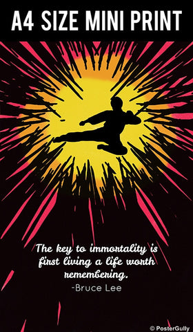 Mini Prints, Bruce Lee | Immortality | Quote | Mini Print, - PosterGully