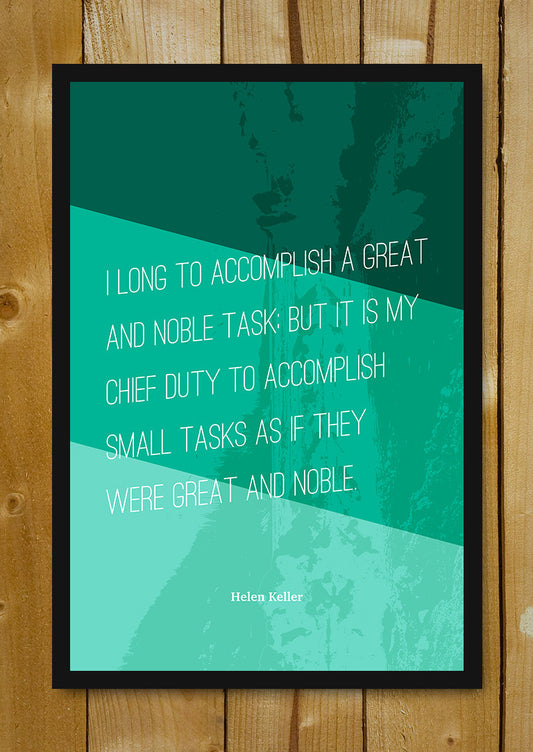 Glass Framed Posters, Completing Task Helen Keller Writer Glass Framed Poster, - PosterGully - 1