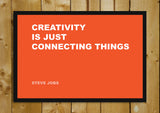 Glass Framed Posters, Connecting Steve Jobs Creativity Quote Glass Framed Poster, - PosterGully - 1
