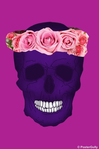 Wall Art, Crown Of Roses | Skull Artwork, - PosterGully