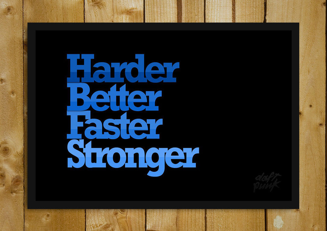 Glass Framed Posters, Daft Punk Harder, Better, Faster, Stronger Glass Framed Poster, - PosterGully - 1