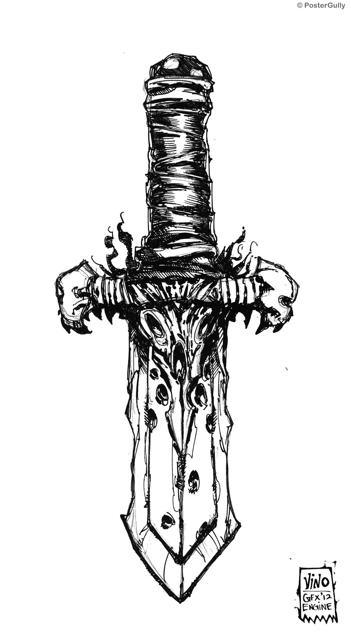 Wall Art, Dagger Line Art, - PosterGully