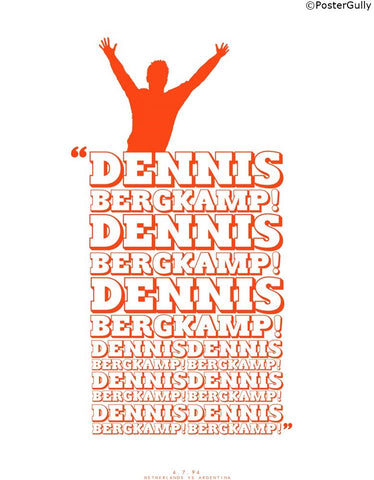Wall Art, Dennis Bergkamp | Minimal Football Art, - PosterGully