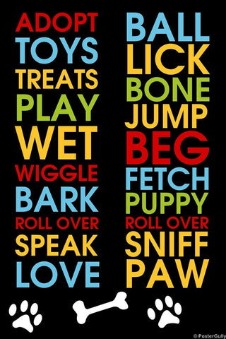 Wall Art, Dog Sniff Paw Bark, - PosterGully