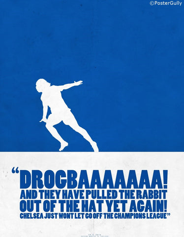PosterGully Specials, Drogba Scores | Minimal Football Art, - PosterGully
