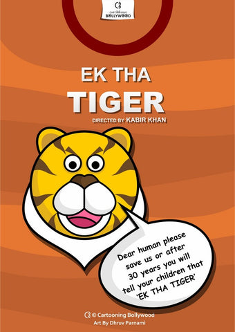 PosterGully Specials, EkTha Tiger Cartoon Art, - PosterGully