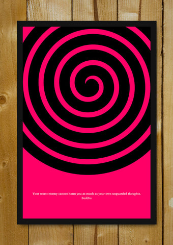 Glass Framed Posters, Enemy Buddha Quote Glass Framed Poster, - PosterGully - 1