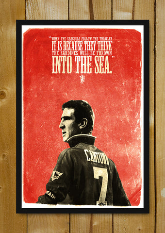 Glass Framed Posters, Eric Cantona The Legend Manchester United Glass Framed Poster, - PosterGully - 1