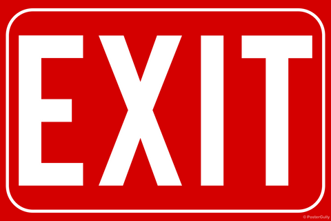 Wall Art, Exit Sign, - PosterGully